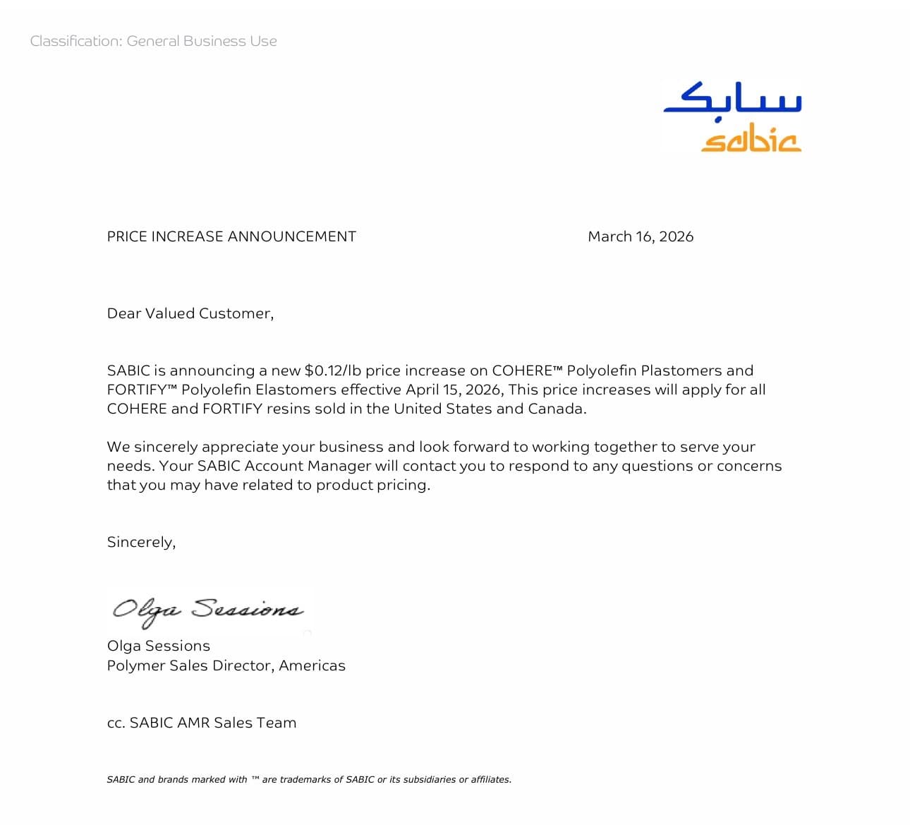 SABIC: March 2026