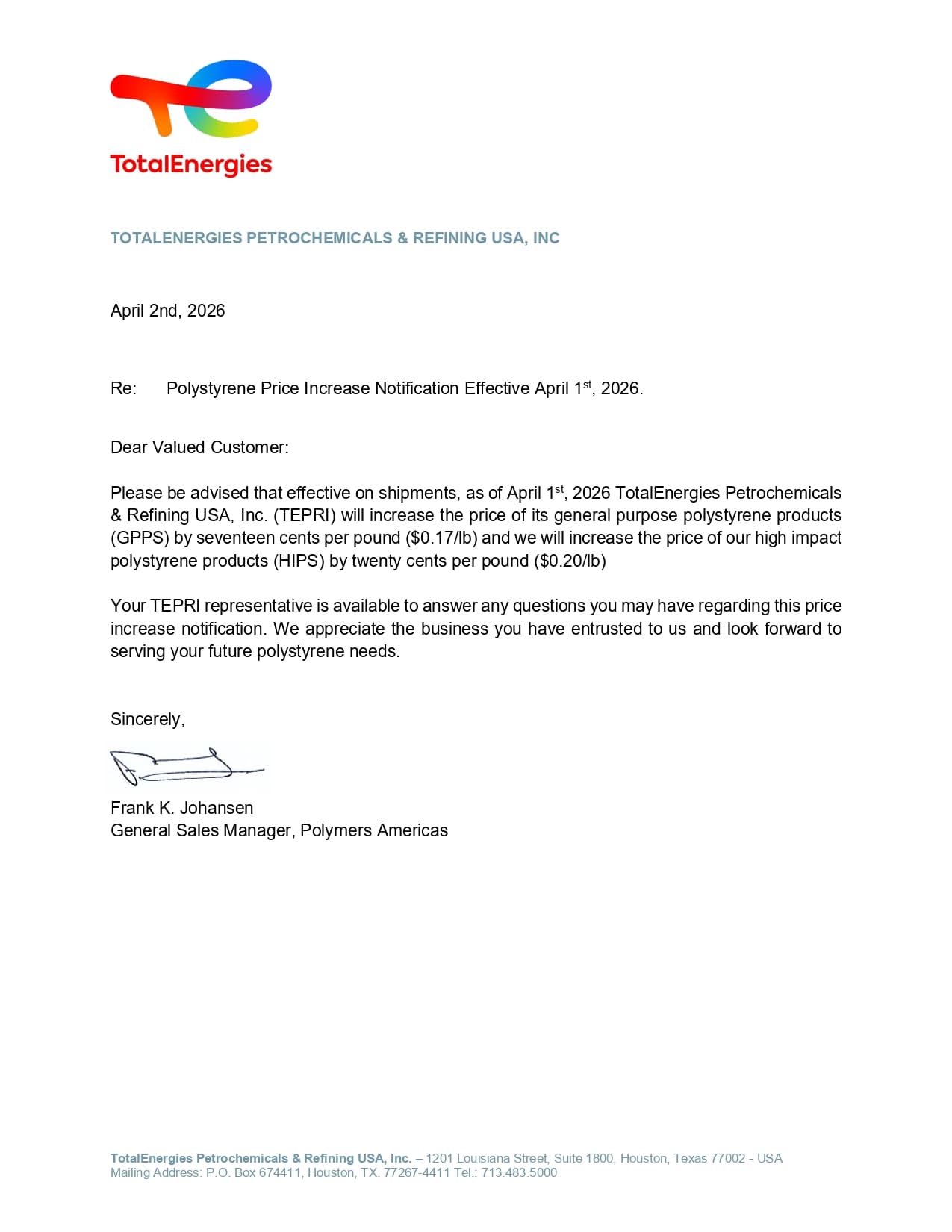 TotalEnergies: April 2026 PS